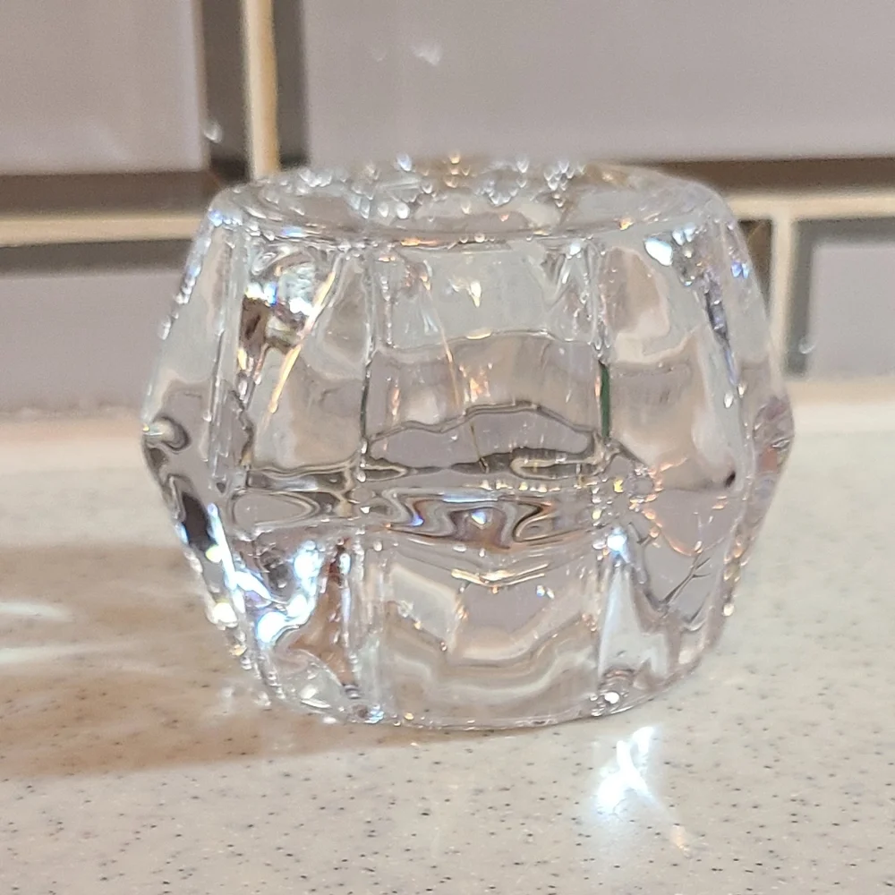 Vintage Clear Glass Candle Holder